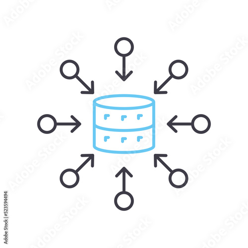 aggregate line icon, outline symbol, vector illustration, concept sign