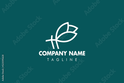 H flower icon Business logo design eps 10
