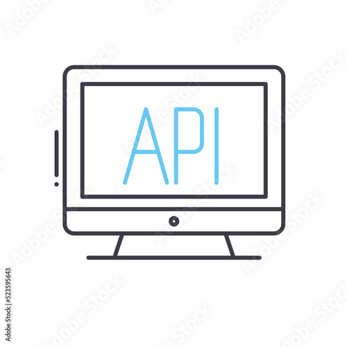 api interface line icon, outline symbol, vector illustration, concept sign