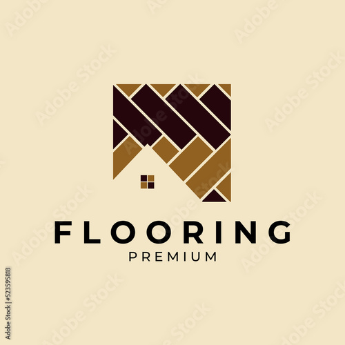 home flooring minimalist logo vector template design