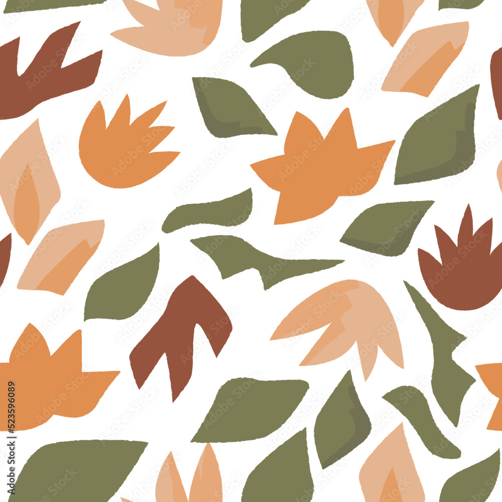 Seamless pattern with various abstract autumn leaves. Vector background Seamless pattern with various abstract autumn leaves. Vector background