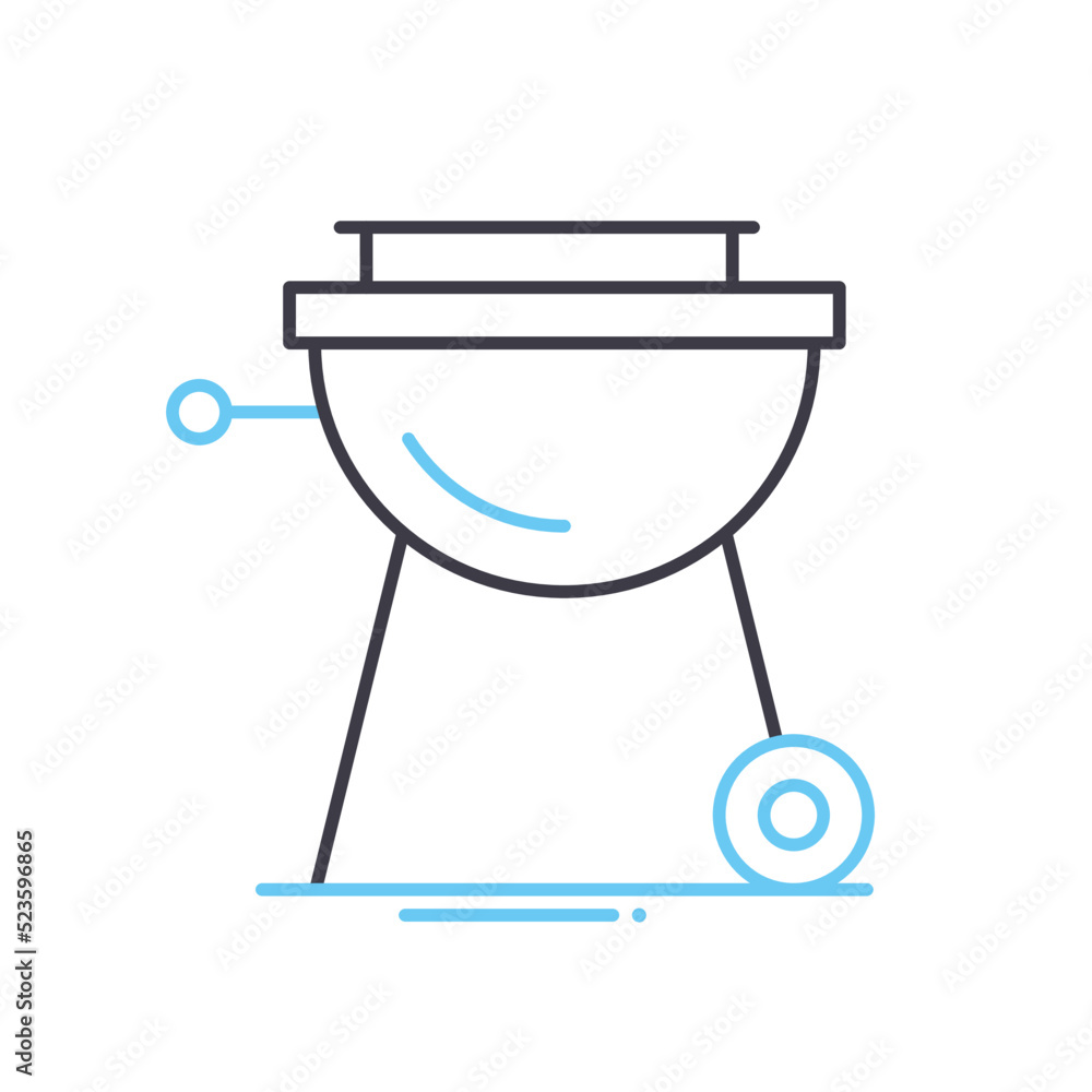 barbecue line icon, outline symbol, vector illustration, concept sign barbecue line icon, outline symbol, vector illustration, concept sign
