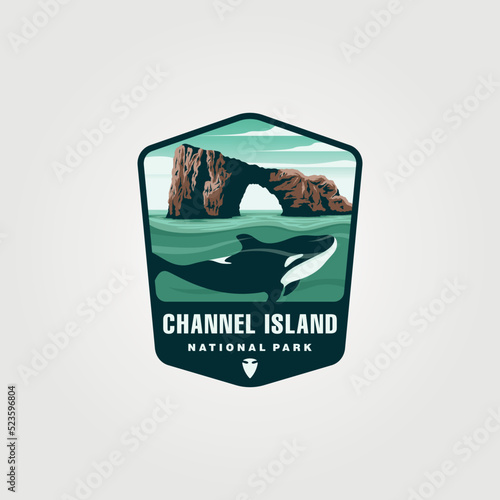 vector of channel island vintage logo symbol illustration design photo