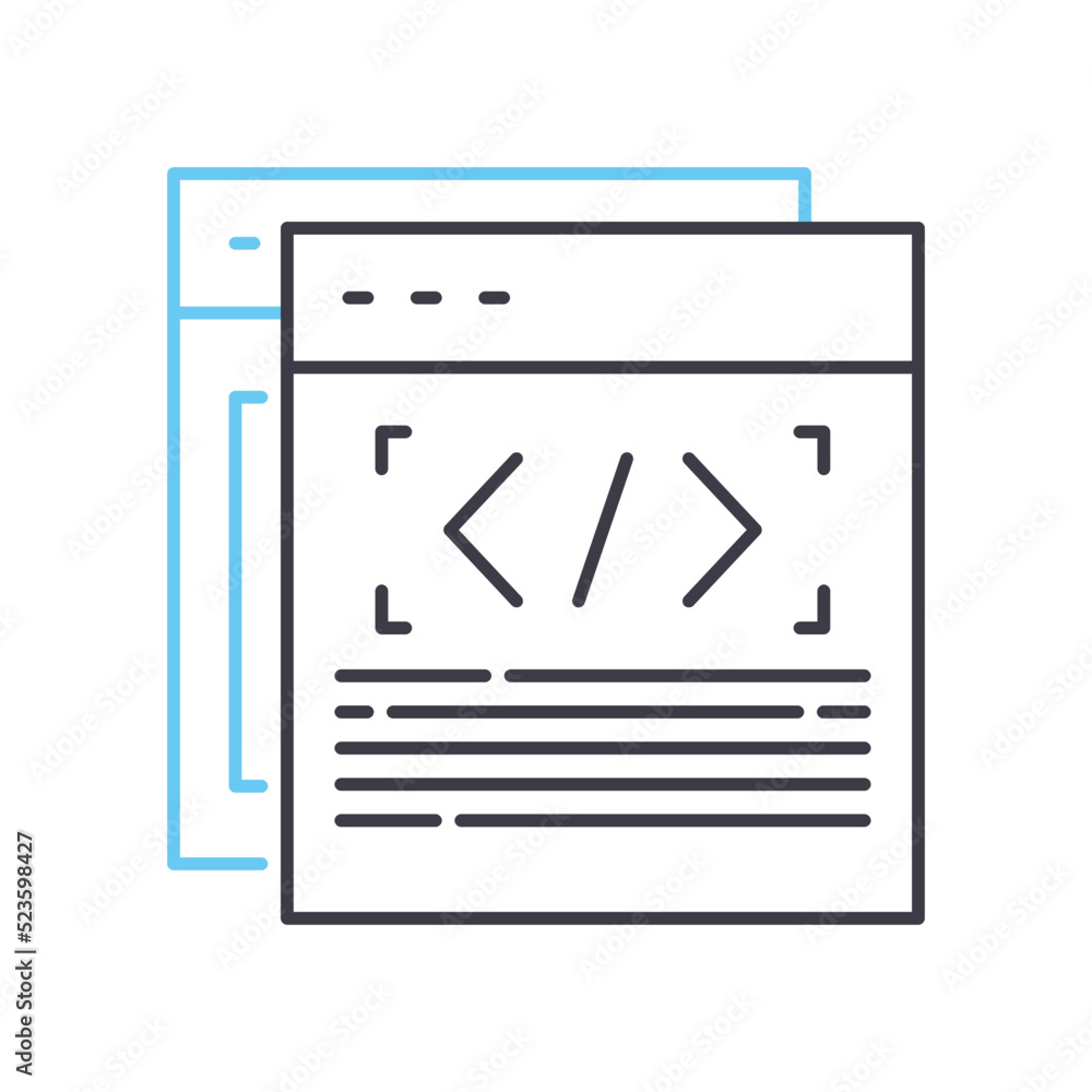 back end line icon, outline symbol, vector illustration, concept sign back end line icon, outline symbol, vector illustration, concept sign