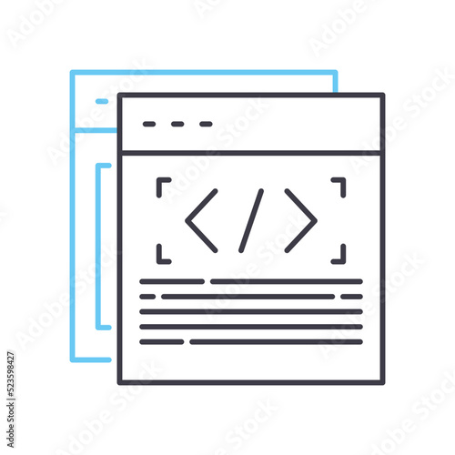 back end line icon, outline symbol, vector illustration, concept sign