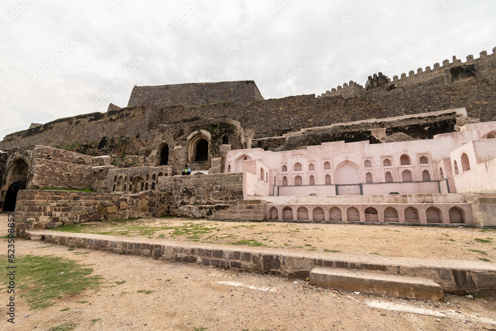 The ruins of the ancient Golconda Fort in the city of Hyderabad.