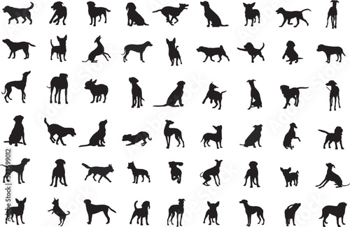 dog silhouette set