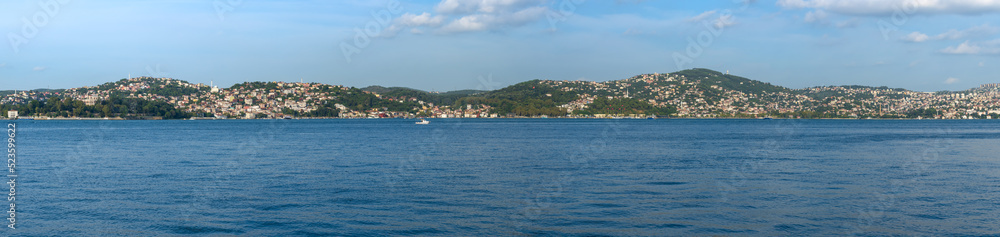 Istanbul Bosphorus Asia Panorama Turkey. Bosporus Strait is a natural strait.