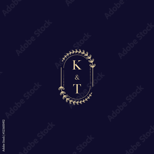 KT wedding initial logo in high quality professional design that will print well across any print media photo