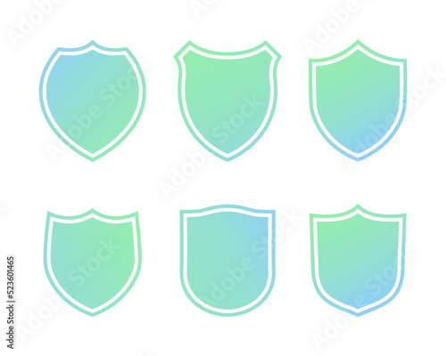 Protective shield icon blue-green gradient with a white stripe inside