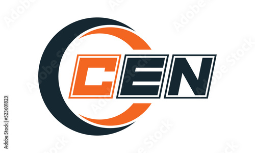CEN three-letter circle logo design. custom font logo vector template | abstract logo | word mark logo | letter mark logo | business logo | minimalist logo | font logo |