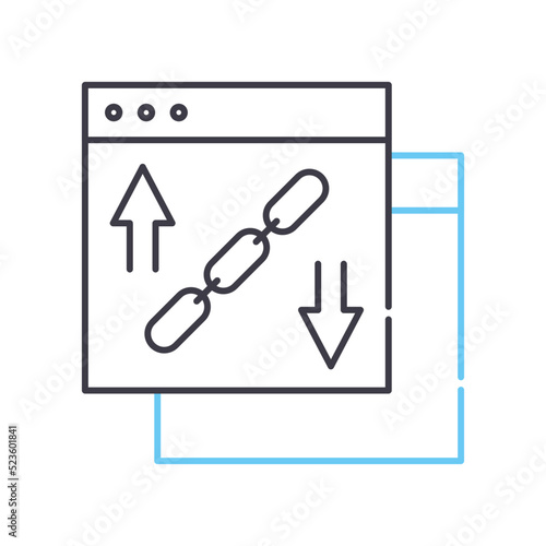 backlink line icon, outline symbol, vector illustration, concept sign