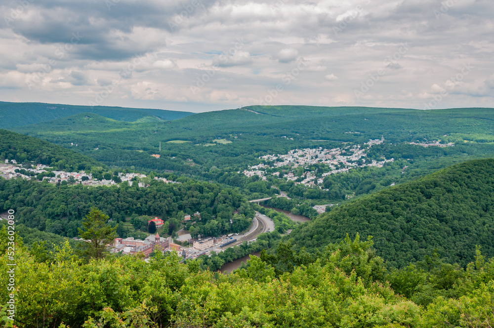 Looking Down on Jim Thorpe Pennsylvania, USA