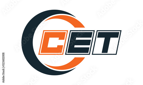 CET three-letter circle logo design. custom font logo vector template | abstract logo | word mark logo | letter mark logo | business logo | minimalist logo | font logo |