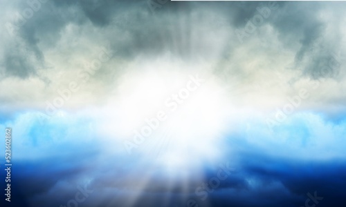 Foto Jesus Christ In The Clouds Of Heaven With Light - Ascension Christ Return