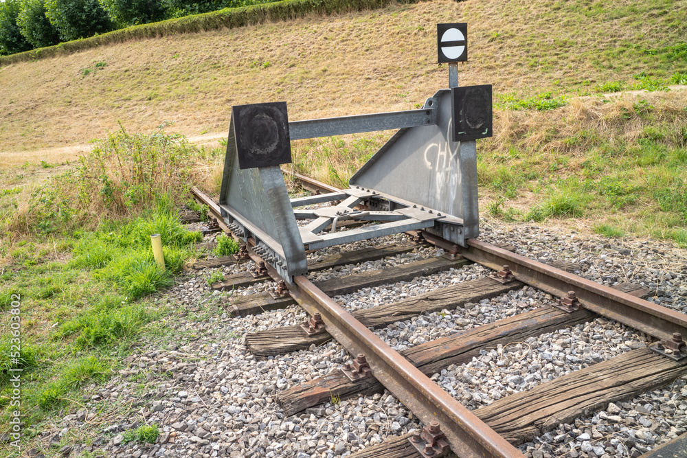 Obraz premium buffer stop on a railroad line