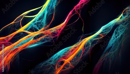 Futuristic technology abstract background with lines for network  big data  data center  server  internet  speed. Abstract neon lights into digital technology tunnel.