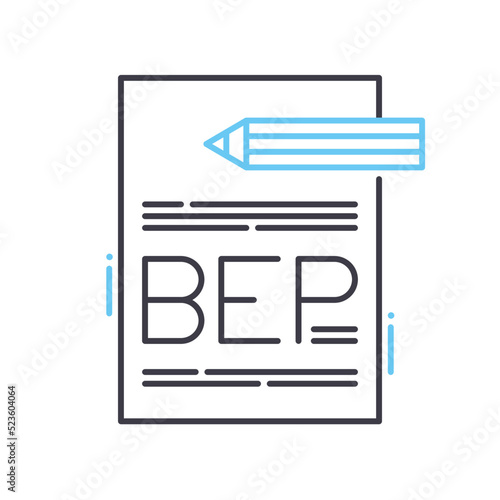 break even point line icon, outline symbol, vector illustration, concept sign