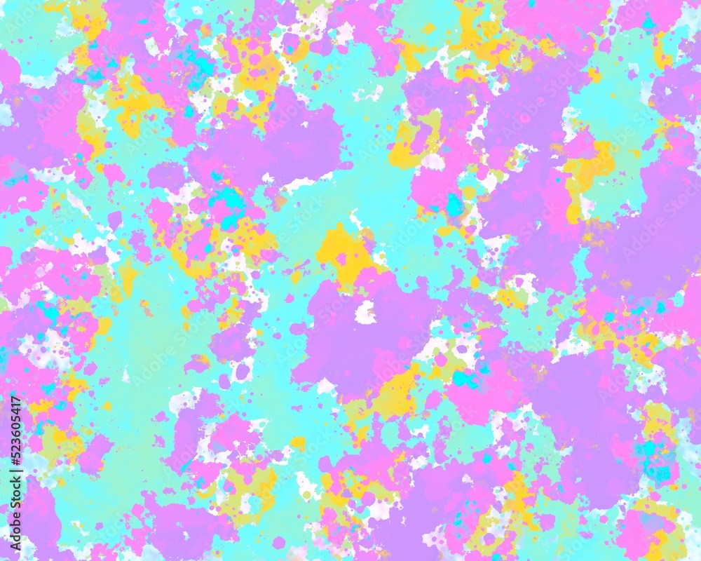 Crazy splash of pink, yellow and aqua blue pastel colors, fun background for party, birthday, babies, celebrations, children, games, sweets