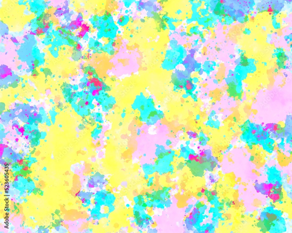 Crazy splash of yellow and aqua blue pastel colors, fun background for party, birthday, babies, celebrations, children, games, sweets