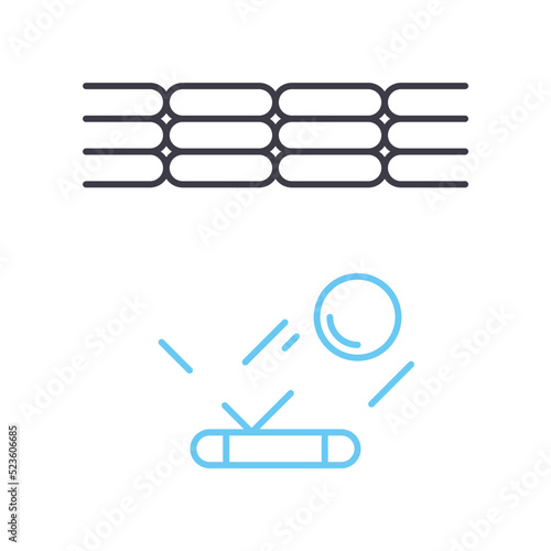 ball bounce line icon, outline symbol, vector illustration, concept sign