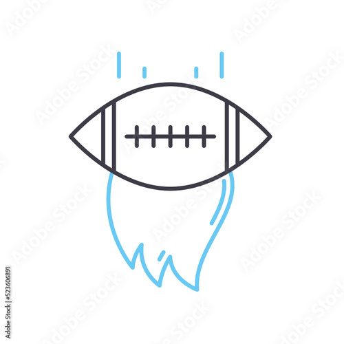 american football line icon, outline symbol, vector illustration, concept sign