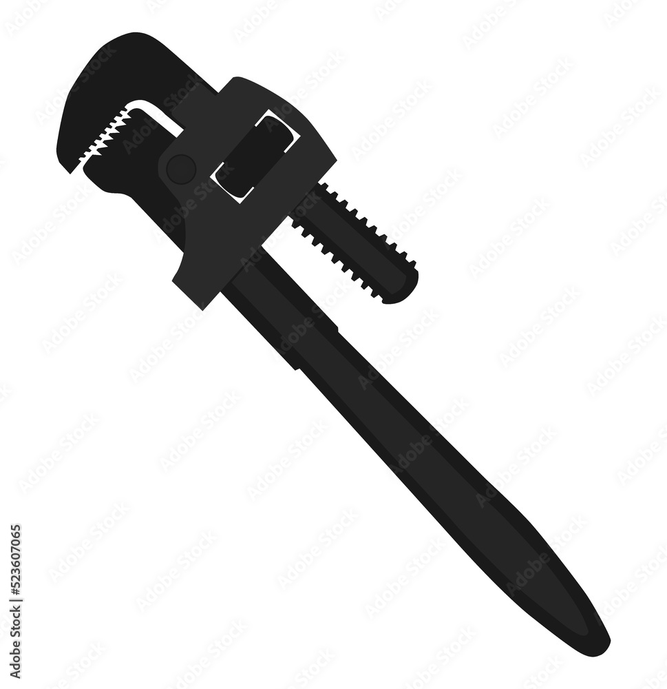 The pipe wrench with black vector
The pipe wrench with black vector
