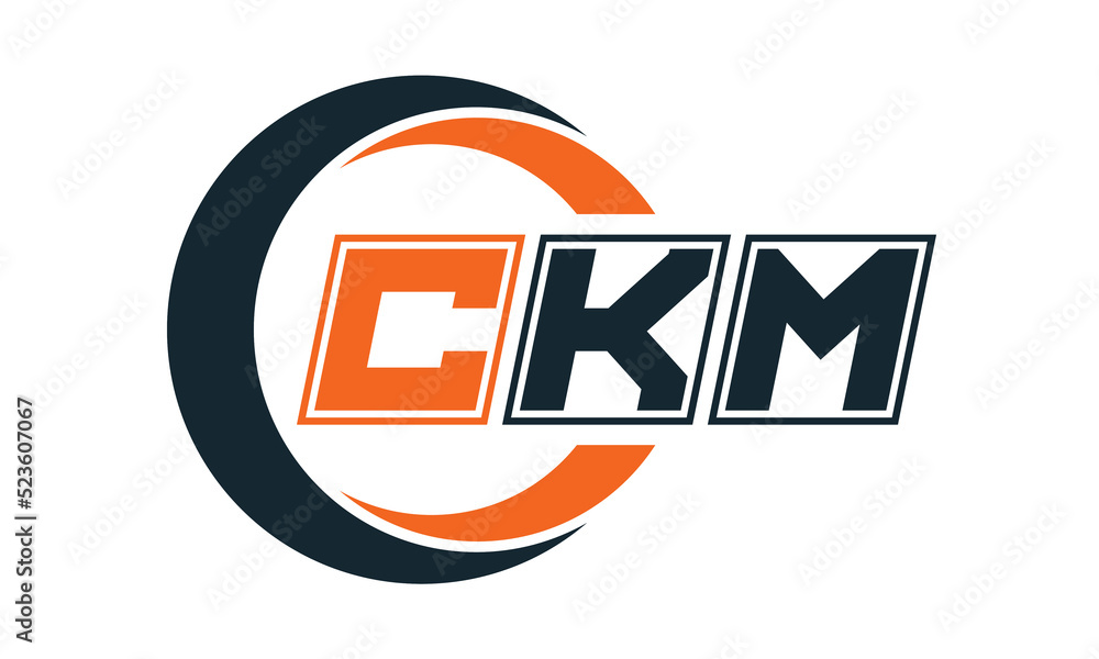 Vecteur Stock CKM three-letter circle logo design. custom font logo ...