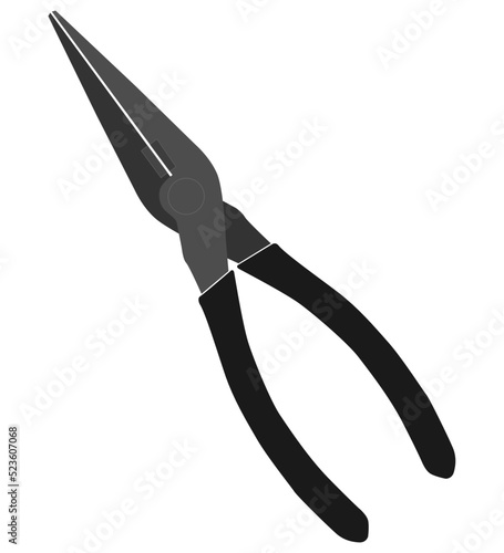 The plier with black and white vector
