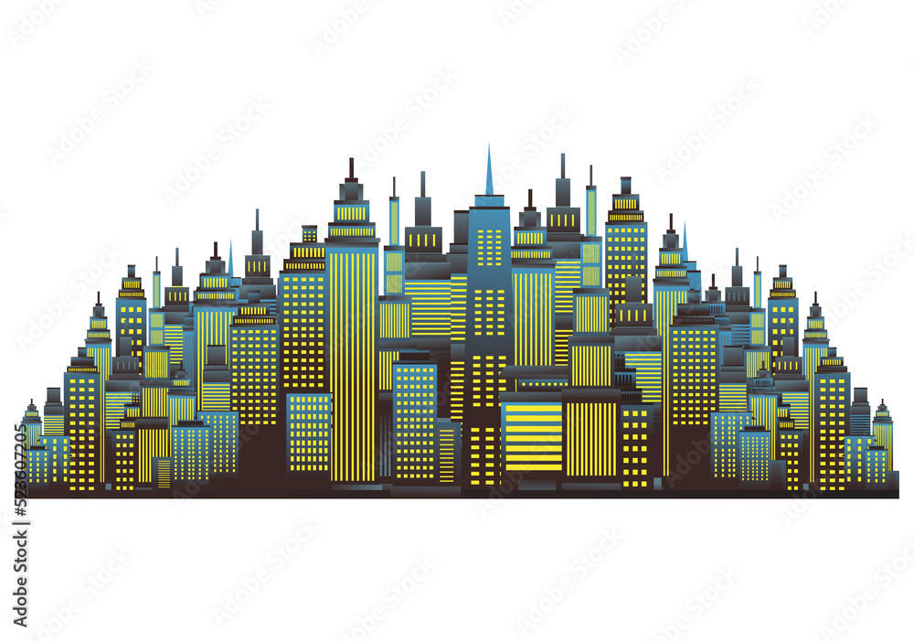 Fototapeta premium Cityscape skyline illustration.