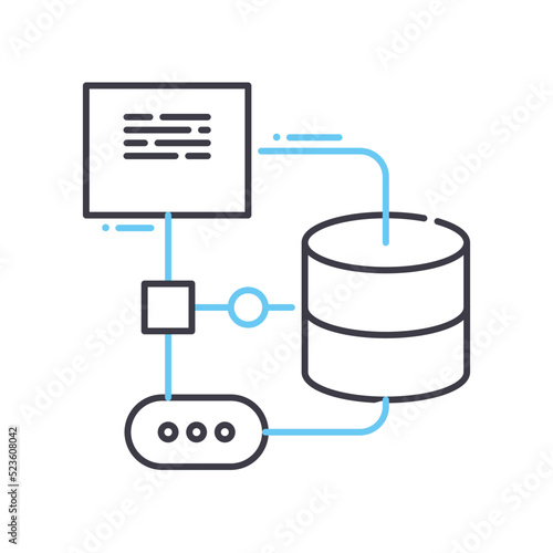 algorithm line icon, outline symbol, vector illustration, concept sign