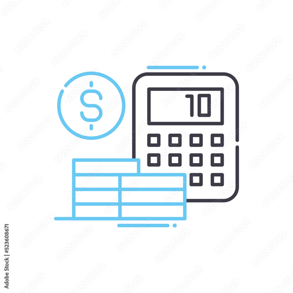 budget system line icon, outline symbol, vector illustration, concept sign budget system line icon, outline symbol, vector illustration, concept sign