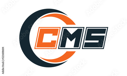 CMS three-letter circle logo design. custom font logo vector template | abstract logo | word mark logo | letter mark logo | business logo | minimalist logo | font logo |