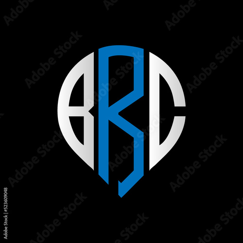 BRC logo monogram isolated on circle element design template, BRC letter logo design on black background. BRC creative initials letter logo concept. BRC letter design.

