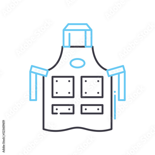 barber apron line icon, outline symbol, vector illustration, concept sign