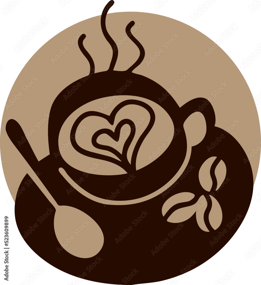 Funny coffee cup for morning caffeine kick. Logo design, poster print decoration for cafe, restaurant menu. Simple silhouette vector illustration. Funny coffee cup for morning caffeine kick. Logo design, poster print decoration for cafe, restaurant menu. Simple silhouette vector illustration.