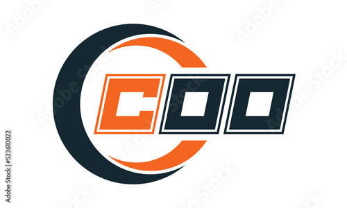 COO three-letter circle logo design. custom font logo vector template | abstract logo | word mark logo | letter mark logo | business logo | minimalist logo | font logo |