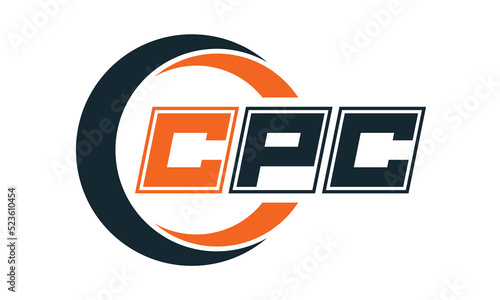 CPC three-letter circle logo design. custom font logo vector template | abstract logo | word mark logo | letter mark logo | business logo | minimalist logo | font logo |