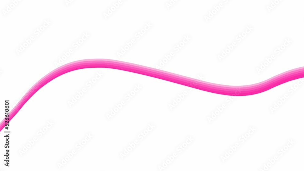 Animated pink stripe. Decorative line. Wave gradually changes shape. Looped video. Flat vector illustration isolated on a white background. Animated pink stripe. Decorative line. Wave gradually changes shape. Looped video. Flat vector illustration isolated on a white background.