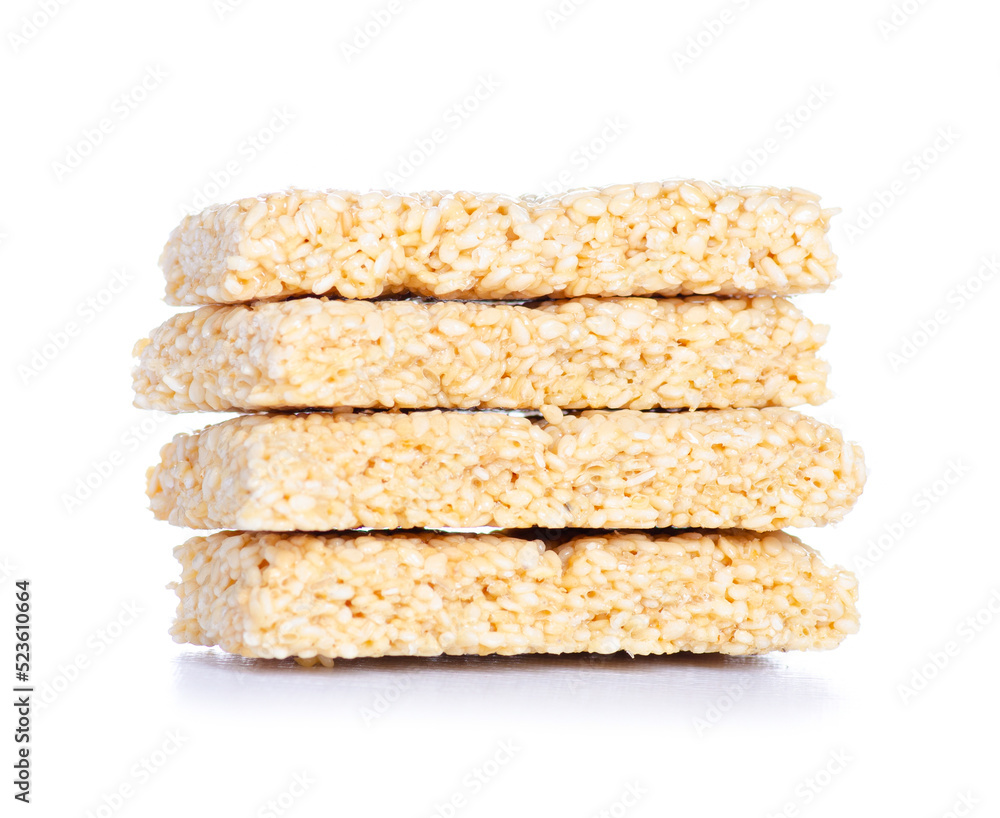 Kozinaki with sesame on white background isolation Kozinaki with sesame on white background isolation