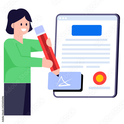 A rules document flat illustration