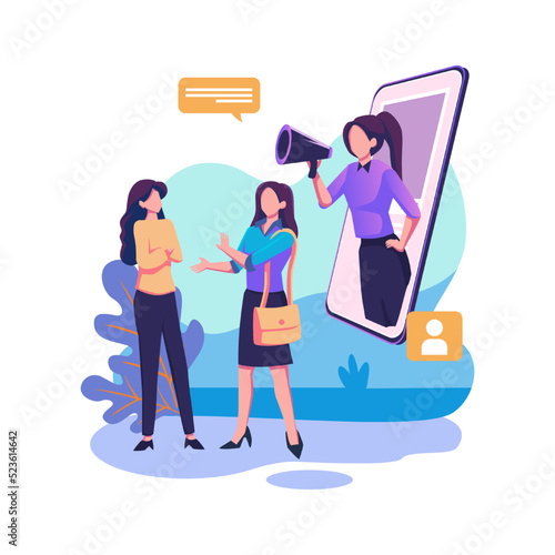 Refferal program flat style illustration design