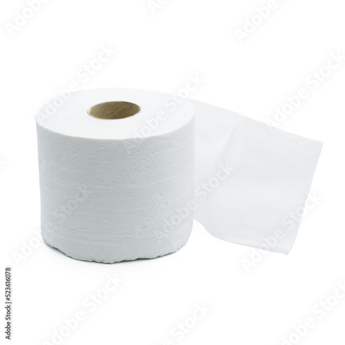 White toilet paper on white background