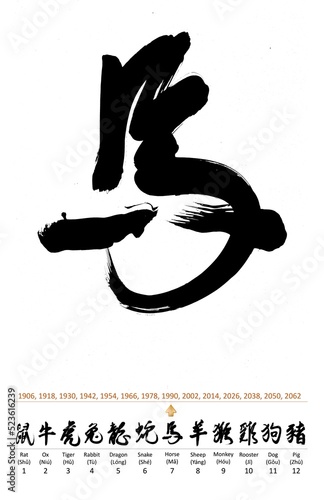 Chinese Handwriting Calligraphy - The Chinese Zodiac – Horse (7th)