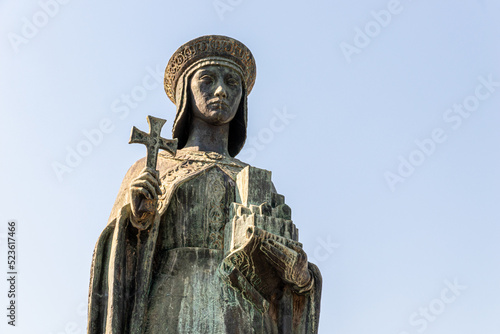 Guimaraes, Portugal. Statue of Mumadona Dias, Countess of Portugal photo