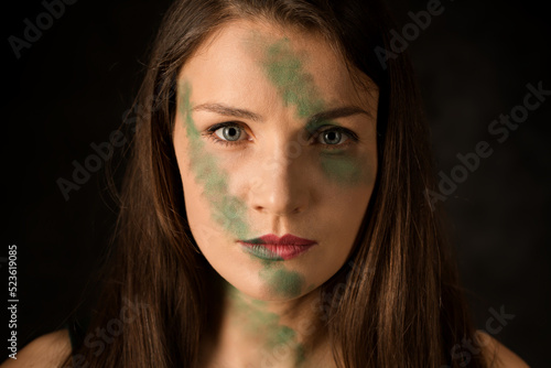 Wallpaper Mural Woman with striped makeup Torontodigital.ca