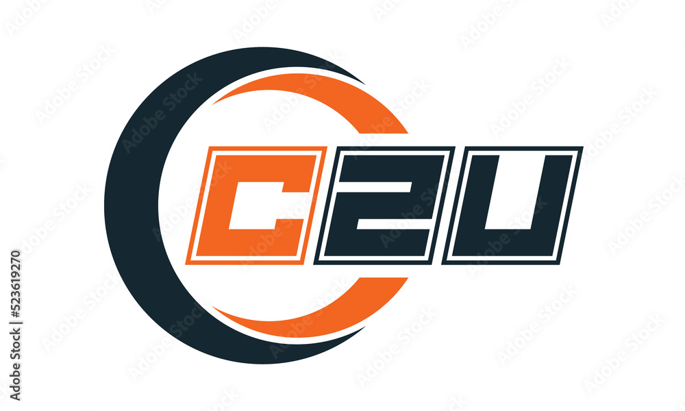 CZU three-letter circle logo design. custom font logo vector template | abstract logo | word mark logo | letter mark logo | business logo | minimalist logo | font logo | - obrazy, fototapety, plakaty 