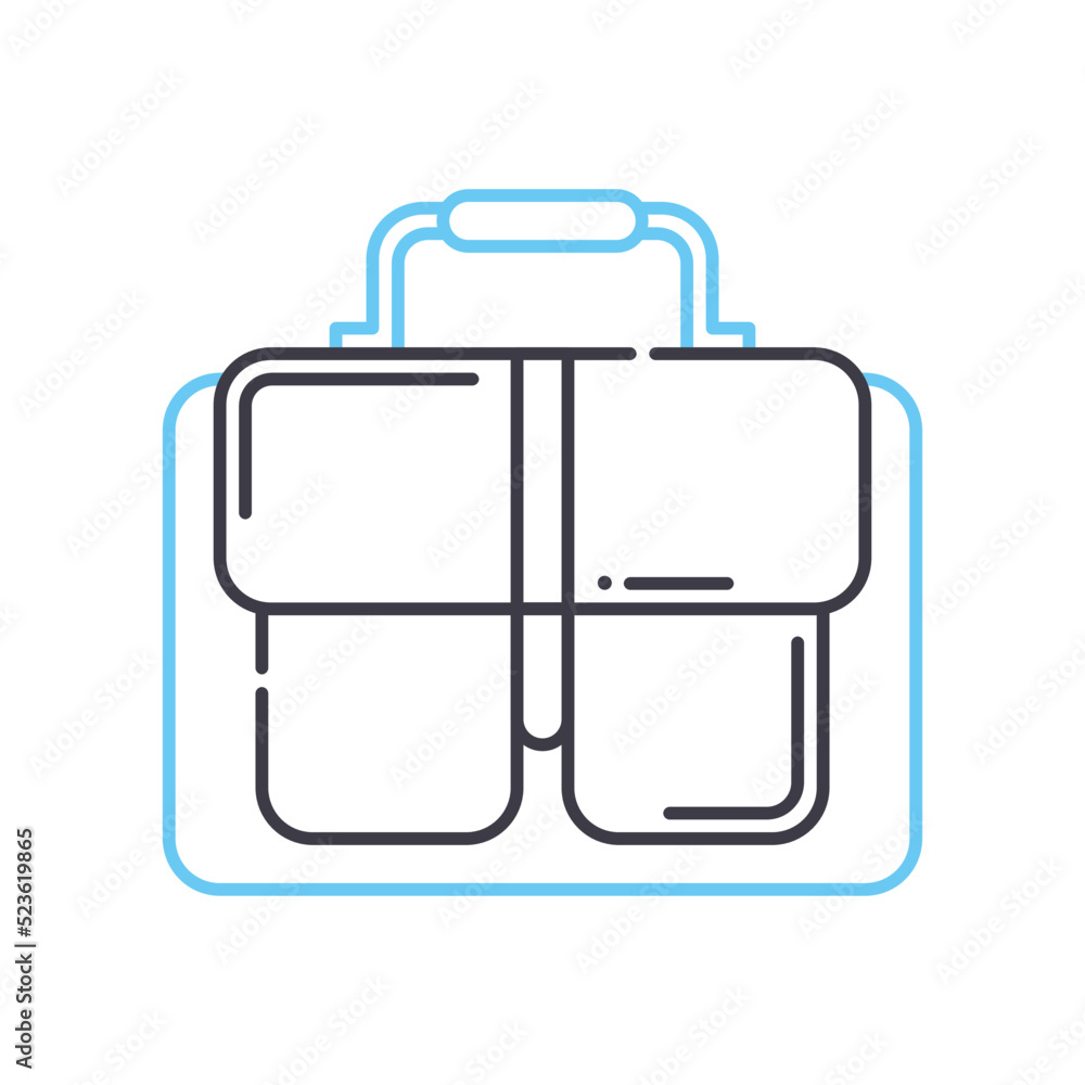 Obraz premium business bag line icon, outline symbol, vector illustration, concept sign