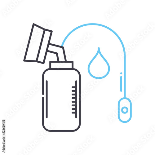 breast pump line icon, outline symbol, vector illustration, concept sign