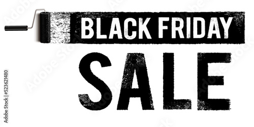 Black Friday Sale - Paint stroke with paint roller and capital SALE Letters
